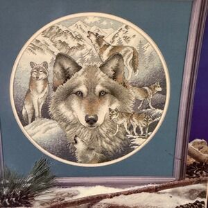 Dimensions Call of the Wolf Cross Stitch Pattern Chart Blue Grey Diana Casey 324